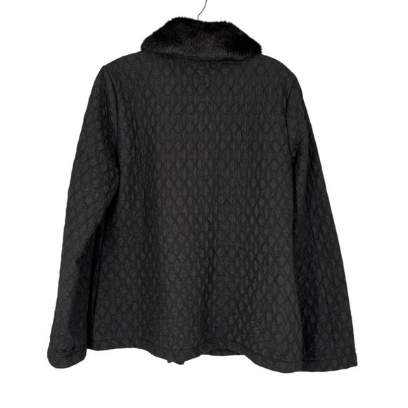 Susan Bristol Full Zip Textured Jacket Faux Fur Collar Fleece Lined XL Outdoors - Picture 2 of 11